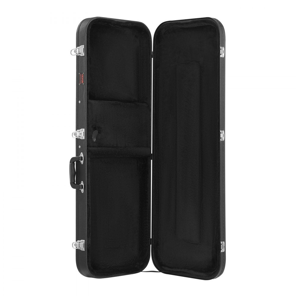 VEVOR Electric Guitar Hard Case, 43.11 in Rectangular Guitar Hard Case, With Lock Latch Keys Handle, PVC Padding Soft Lining Water-Resistant Hard Shell Guitar Cases, for 39 in Electric Guitars, Black