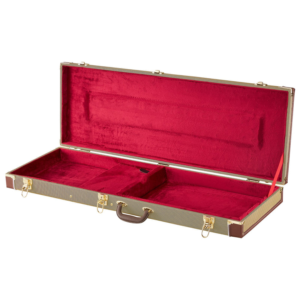 VEVOR Electric Guitar Hard Case, 41.3 Inch, Rectangle Wooden Hard-Shell Protective Carrying Case, with Lock Latch, Padding, Accessory Compartment, Key, for 39 Inch Tele/ST Electric Guitars, Yellow