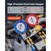 VEVOR AC Manifold Gauge Set for R22 R404A R410A R12 Refrigerants, 4 Way AC Gauges with 5 ft Hoses for Automotive & Household Air Conditioning Maintenance, Evacuation Vacuuming Charging and Recovery