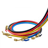 VEVOR AC Manifold Gauge Set for R22 R404A R410A R12 Refrigerants, 4 Way AC Gauges with 5 ft Hoses for Automotive & Household Air Conditioning Maintenance, Evacuation Vacuuming Charging and Recovery