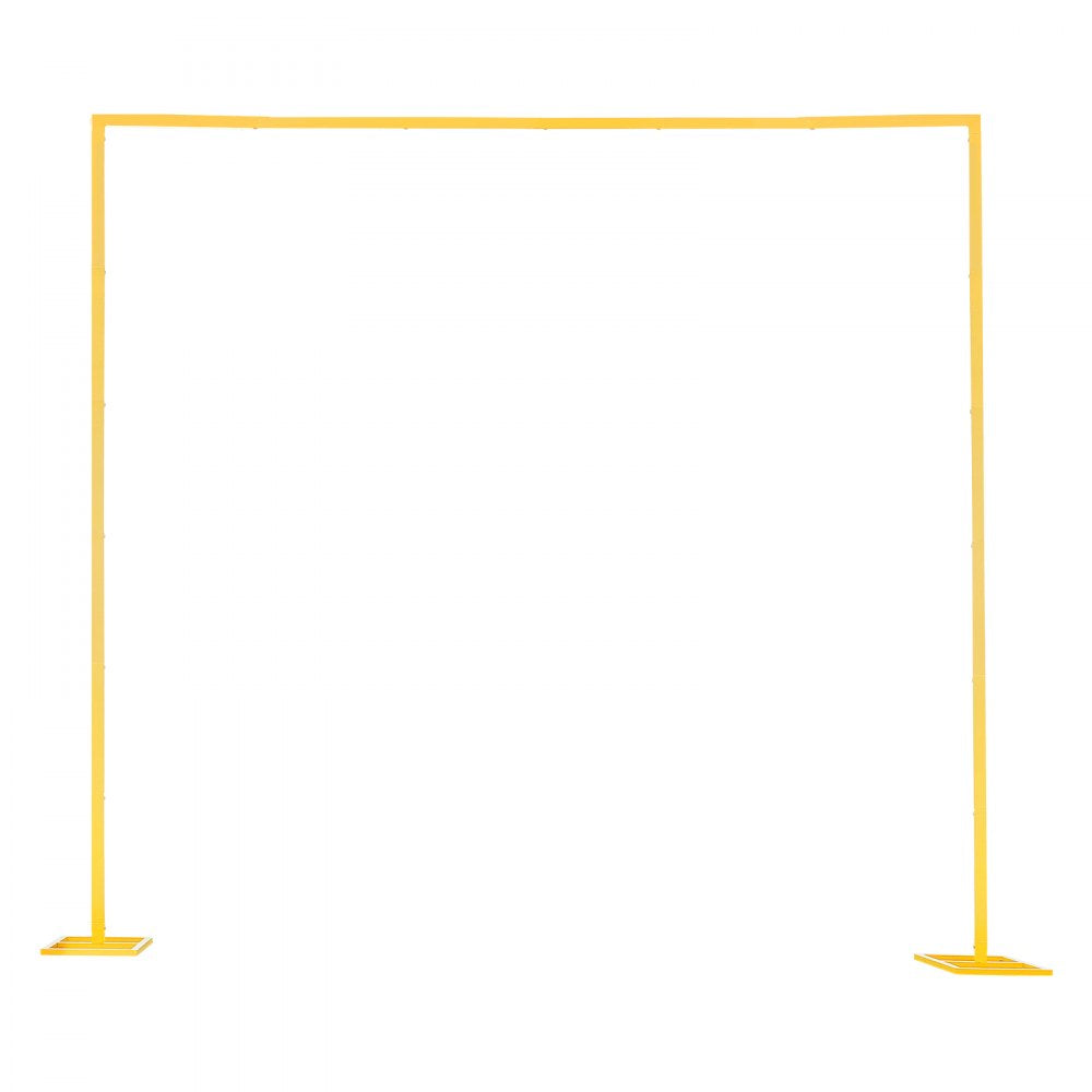 VEVOR Arch Backdrop Stand, 8 x 8 ft, Stable Structure, Easy Assembly, Square Gold Metal Arch Backdrop Stand for Wedding, Birthday Party, Graduation, Holiday Celebration, and Ceremony Decoration