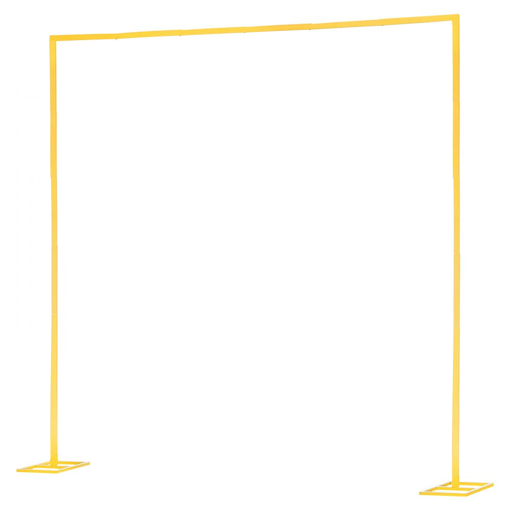 VEVOR Arch Backdrop Stand, 8 x 8 ft, Stable Structure, Easy Assembly, Square Gold Metal Arch Backdrop Stand for Wedding, Birthday Party, Graduation, Holiday Celebration, and Ceremony Decoration