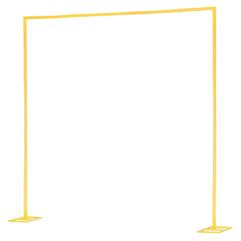 VEVOR Arch Backdrop Stand, 8 x 8 ft, Stable Structure, Easy Assembly, Square Gold Metal Arch Backdrop Stand for Wedding, Birthday Party, Graduation, Holiday Celebration, and Ceremony Decoration