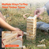 VEVOR Tumbling Timber Toy, 54 Blocks Tumble Tower Blocks Game, Pine Wood Tumbling Tower Game with Storage Crate, Wooden Stacking Game for 1 or More Players, Tumble Tower Family Game for Indoor/Outdoor