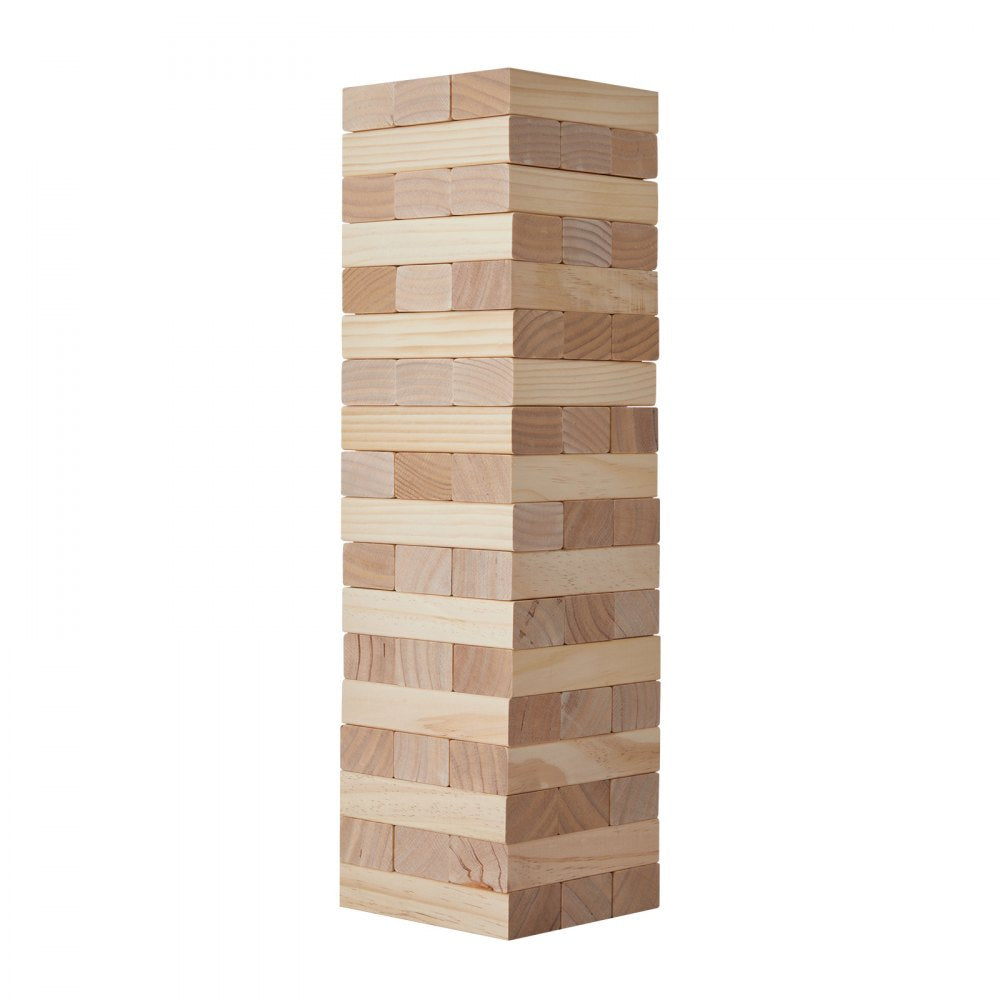 VEVOR Tumbling Timber Toy, 54 Blocks Large Tumble Tower Blocks Game, Pine Wood Tumbling Tower Game with Carry Bag and Scoreboard, Wooden Stacking Game, Tumble Tower Family Games for Indoor/Outdoor