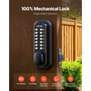 VEVOR Mechanical Keyless Entry Door Lock, 2.0 Code Upgrade, 4-7 Digits Code, Single-Sided Push Button Combination Mechanical Keypad Door Knob, Auto Locking, for Garden Gates, Indoor or Outdoor, Black