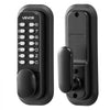 VEVOR Mechanical Keyless Entry Door Lock, 2.0 Code Upgrade, 4-7 Digits Code, Single-Sided Push Button Combination Mechanical Keypad Door Knob, Auto Locking, for Garden Gates, Indoor or Outdoor, Black