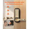 VEVOR Mechanical Keyless Entry Door Lock, 14 Key Mechanical Door Lock, Mechanical Keypad Door Lock with Handle, Double-Sided Stainless Steel Waterproof Keyless Gate Lock, for Home Office Fence Garage