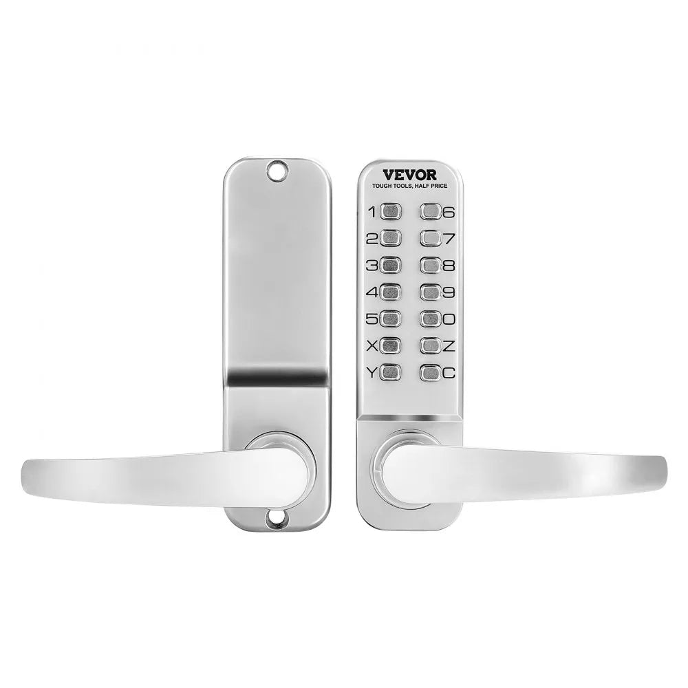 VEVOR Mechanical Keyless Entry Door Lock, 14 Key Mechanical Door Lock, Mechanical Keypad Door Lock with Handle, Stainless Steel Waterproof Keyless Gate Lock, for Home Office Outdoor Fence Garage Yard