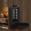 VEVOR Mechanical Keyless Entry Door Lock, 2.0 Code Upgrade, 4-7 Digits Code, Single-Sided Push Button Combination Keypad Door Lock with Handle, Auto Locking, for Indoor or Outdoor, Oil-Rubbed Bronze