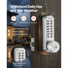 VEVOR Mechanical Keyless Entry Door Lock, 2.0 Code Upgrade, 4-7 Digits Code, Single-Sided Push Button Combination Mechanical Keypad Door Knob, Auto Locking, for Garden Gates, Indoor or Outdoor, Silver