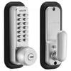 VEVOR Mechanical Keyless Entry Door Lock, 2.0 Code Upgrade, 4-7 Digits Code, Single-Sided Push Button Combination Mechanical Keypad Door Knob, Auto Locking, for Garden Gates, Indoor or Outdoor, Silver