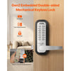 VEVOR Mechanical Keyless Entry Door Lock, 14 Key Mechanical Door Lock, Mechanical Keypad Door Lock with Handle, Double-Sided Stainless Steel Waterproof Keyless Gate Lock, for Home Office Yard, Sliver
