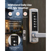 VEVOR Mechanical Keyless Entry Door Lock, 2.0 Code Upgrade, 5 Digits Code, Single-Sided Push Button Combination Keypad Door Lock with Handle, Auto Locking, for Garden Gates, Indoor or Outdoor, Silver