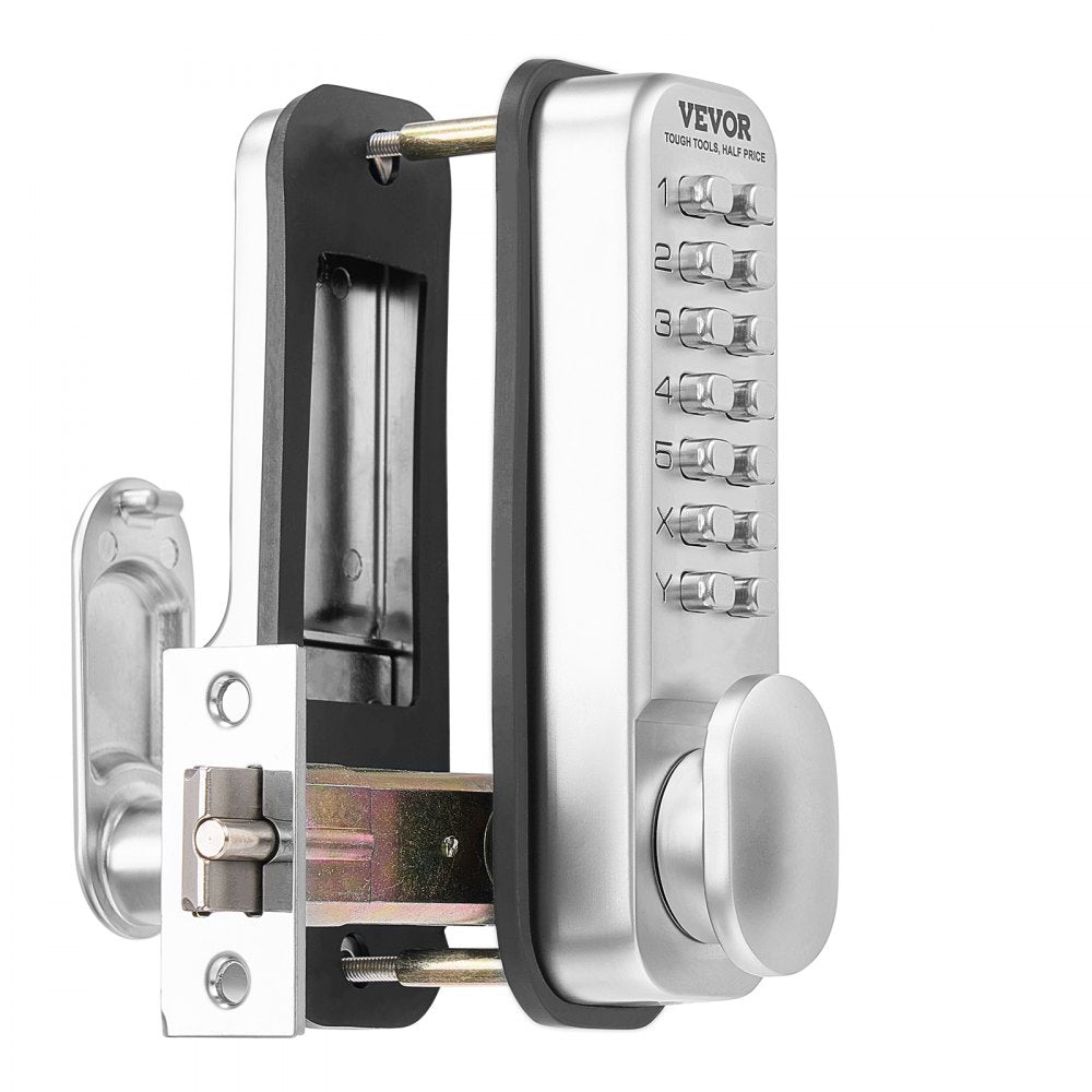 VEVOR Mechanical Keyless Entry Door Lock, 14 Key Mechanical Door Lock, Mechanical Keypad Door Knob, Single-Side Stainless Steel Waterproof Keyless Gate Lock, for Home Office Outdoor Fence Garage Yard