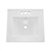 VEVOR Semi Recessed Bathroom Sink, 20.08 x 18.31 Inch Rectangular White Ceramic Vessel Sink with Overflow and 3 Faucet Holes, Drop in Modern Lavatory Vanity Bath Wash Bowl Basin Rectangle Small Space