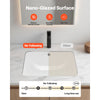 VEVOR Undermount Bathroom Sink, 20.28 x 15.16 Inch Rectangular White Ceramic Vessel Sink with Overflow Hole, Under Counter Drop in Modern Lavatory Vanity Bath Wash Bowl Basin, Rectangle Small Space