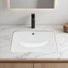 VEVOR Undermount Bathroom Sink, 20.28 x 15.16 Inch Rectangular White Ceramic Vessel Sink with Overflow Hole, Under Counter Drop in Modern Lavatory Vanity Bath Wash Bowl Basin, Rectangle Small Space