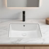 VEVOR Undermount Bathroom Sink, 18.5 x 13.19 Inch Rectangular White Ceramic Vessel Sink with Overflow Hole, Under Counter Drop in Modern Lavatory Vanity Bath Wash Bowl Basin, Rectangle Small Space