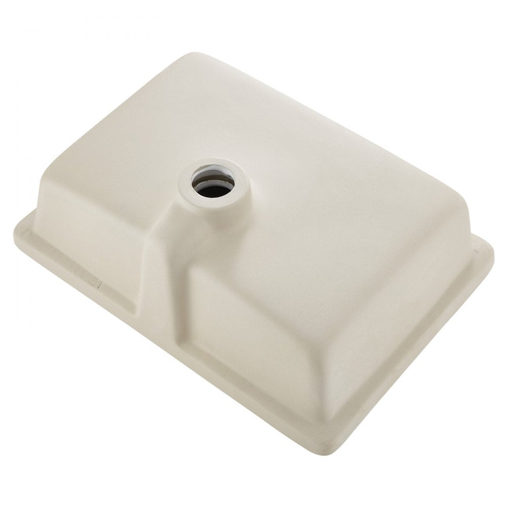VEVOR Undermount Bathroom Sink, 18.5 x 13.19 Inch Rectangular White Ceramic Vessel Sink with Overflow Hole, Under Counter Drop in Modern Lavatory Vanity Bath Wash Bowl Basin, Rectangle Small Space