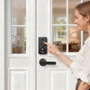 VEVOR Keyless Entry Door Lock with Handle Set, Electronic Keypad Deadbolt with Lever Handles, Pioneering Easy-Grip Design, Customizable User Codes, Keyed Entry, Auto Lock, Anti-Peeking, Matte Black