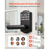 VEVOR Keyless Entry Door Lock with Handle, Electronic Lever Door Handle with Keypad, Customizable User Codes, Keyed Entry, Auto Lock, Anti-Peeking Password, Backlit Keypad, for Home, Matte Black