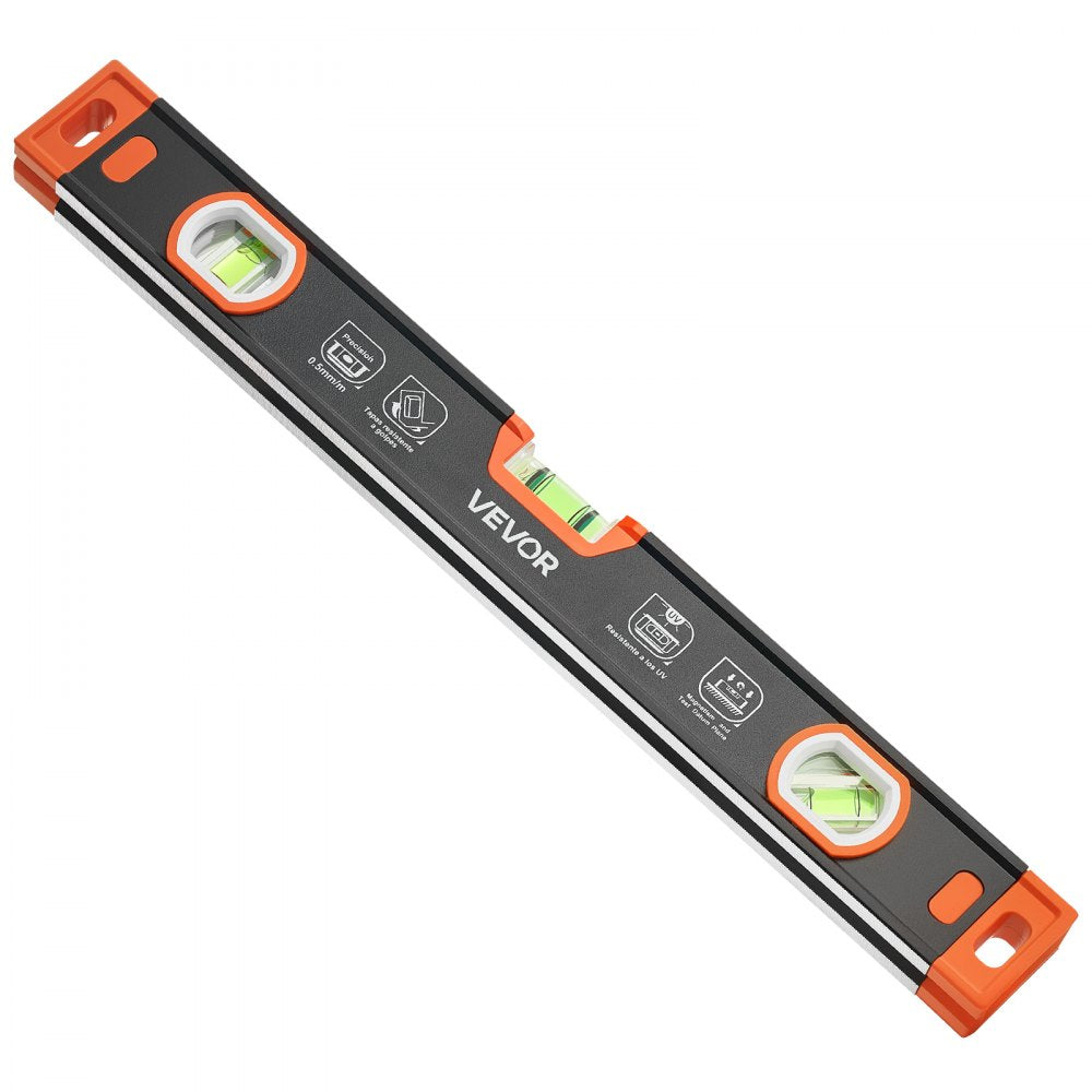 VEVOR Torpedo Level, 3-Piece Included 9/16/24 in, Magnetic Leveler Tool Set Aluminum Alloy, with Clear 3 Green Vials, V-Groove, Hanging Hole, Multi-angle Measurement for Construction Home Renovation