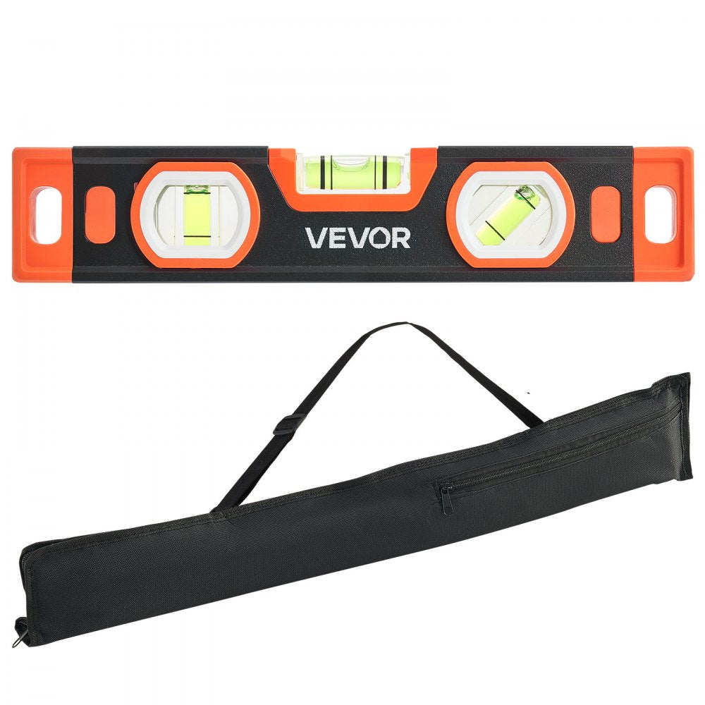 VEVOR Torpedo Level, 3-Piece Included 9/16/24 in, Magnetic Leveler Tool Set Aluminum Alloy, with Clear 3 Green Vials, V-Groove, Hanging Hole, Multi-angle Measurement for Construction Home Renovation