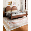 VEVOR Area Rug, 9 x 12 ft Large Washable Rug, Non-Slip and Tear-Resistant Soft Carpet, Pet & Child Friendly Vintage Area Rugs, Indoor Mat for Bedroom, Living Room, Kids Room, Office, Brown Red