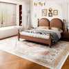 VEVOR Area Rug, 9 x 12 ft Large Washable Rug, Non-Slip and Tear-Resistant Soft Carpet, Pet & Child Friendly Vintage Area Rugs, Indoor Mat for Bedroom, Living Room, Kids Room, Office, Brown Red