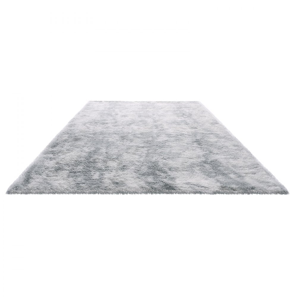 VEVOR Indoor Plush Area Rugs, 9 x 12 ft Soft Plush Carpet, Furry Shag Area Rugs for Living Room, Bedroom, Modern Home Decor Aesthetic Long-Pile Rug, Non-Shedding, Slip-Resistant, Tie-Dye Light Gray
