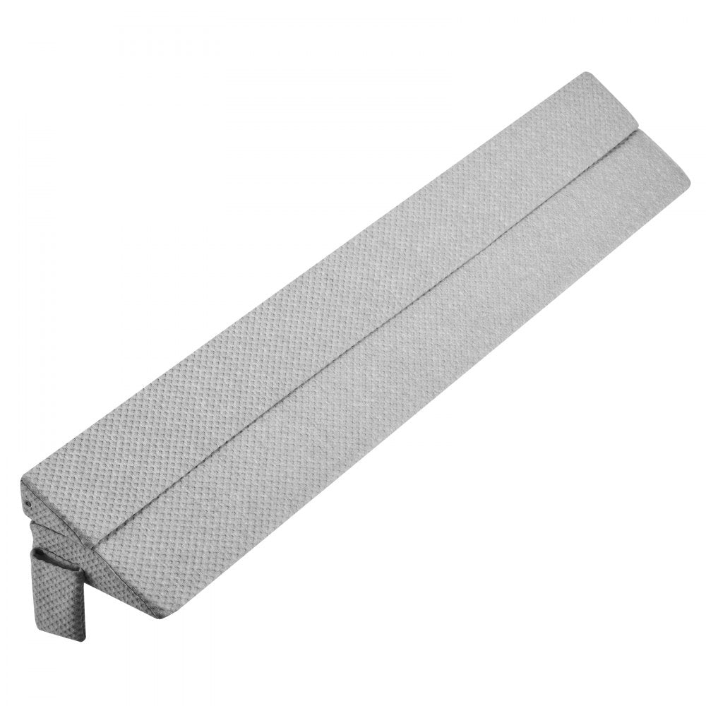 VEVOR Bed Wedge Pillow for Headboard, Queen Size, 60"x10"x6" Bed Gap Filler, Fill 0-7" Gap Between Headboard and Mattress, 25D Foam Mattress Wedge Headboard Pillow with Side Pocket, for Backrest, Gray