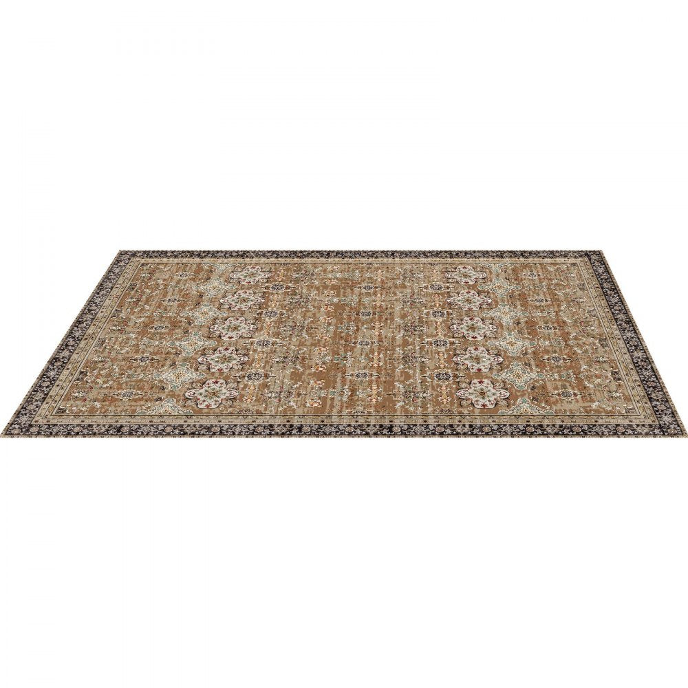 VEVOR Area Rug, 6 x 9 ft Large Washable Rug, Non-Slip and Tear-Resistant Soft Carpet, Pet & Child Friendly Vintage Area Rugs, Indoor Mat for Bedroom, Living Room, Kids Room, Entryway, Brown Green