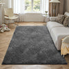 VEVOR Indoor Plush Area Rugs, 5 x 8 ft Soft Plush Carpet, Furry Shag Area Rugs for Living Room, Bedroom, Sunroom, Modern Home Decor Aesthetic, Non-Shedding, Non-Woven, Slip-Resistant, Dark Gray