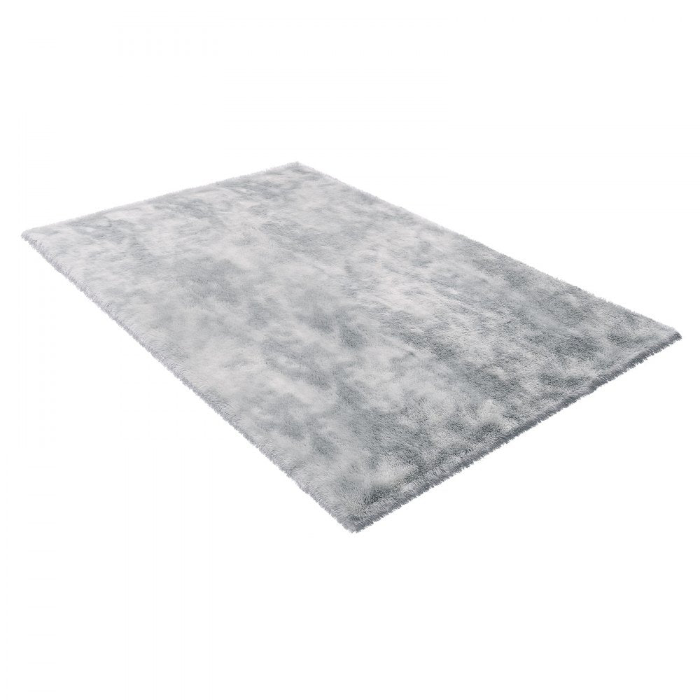 VEVOR Indoor Plush Area Rugs, 6 x 9 ft Soft Plush Carpet, Furry Shag Area Rugs for Living Room, Bedroom, Modern Home Decor Aesthetic Long-Pile Rug, Non-Shedding, Slip-Resistant, Tie-Dye Light Gray