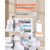 VEVOR Serger Overlock Sewing Machine, 1250 Stitches Per Minute, 2-3-5 Thread Capability, with LED Light and Strong Suction Feet, Heavy-Duty Metal Frame Sewing Machine for Various Fabrics, White