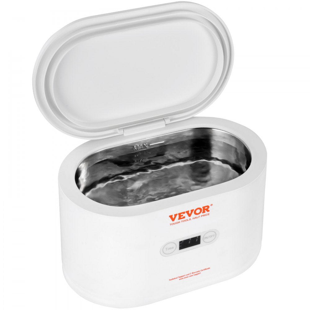 VEVOR Jewelry Cleaner Ultrasonic Machine, Ultrasonic Cleaner Machine Portable 22oz (650ml) with 5 Digital Timer, Sonic Jewelry Cleaner with 2 Cleaning Baskets for Eyeglasses, Watches, Dentures, Rings