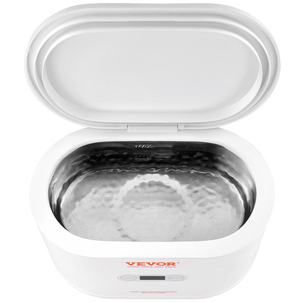 VEVOR Jewelry Cleaner Ultrasonic Machine, Ultrasonic Cleaner Machine Portable 22oz (650ml) with 5 Digital Timer, Sonic Jewelry Cleaner with 2 Cleaning Baskets for Eyeglasses, Watches, Dentures, Rings