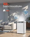 VEVOR 52 Pints Dehumidifier for Home & Basement, Drain Hose for Commercial & Industrial Use, Smart Humidity Control, Low Noise for Large Rooms, Warehouses, Bedrooms & Storage, Large Coverage,White