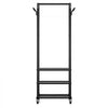 VEVOR Clothes Rack, Rolling Clothing Garment Rack with Hanging Rod and Side Hooks, 3 Storage Shelves, 99 lbs Load Capacity, Heavy Duty Carbon Steel Clothing Racks for Bedroom, Laundry, Living Room