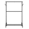 VEVOR Clothes Rack, Rolling Clothing Garment Rack with Adjustable Crossbar and Side Hooks, 150 lbs Load Capacity, Heavy Duty Carbon Steel Clothing Racks with Wheels for Bedroom, Laundry, Living Room