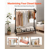VEVOR Clothes Rack, Rolling Clothing Garment Rack with Hanging Rod and Side Hooks, 198 lbs Load Capacity, Heavy Duty Carbon Steel Clothing Racks with Wheels, Ideal for Bedroom, Laundry, Living Room