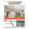 VEVOR Clothes Rack, Rolling Clothing Garment Rack with 2 Hanging Rods and 2 Storage Shelves, 264 lbs Load Capacity, Adjustable Height Carbon Steel Clothing Racks for Bedroom, Laundry, Living Room