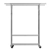 VEVOR Clothes Rack, Rolling Clothing Garment Rack with 2 Hanging Rods and 2 Storage Shelves, 264 lbs Load Capacity, Adjustable Height Carbon Steel Clothing Racks for Bedroom, Laundry, Living Room