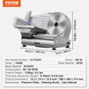 VEVOR Meat Slicer, 7.5 inch Electric Deli Food Slicer, 180W Meat Cutter with a Premium SUS420 Blade, 0-0.6 inch Adjustable Thickness, Food Slicer Machine for Meat, Hard Bread and Cheese, Home Use
