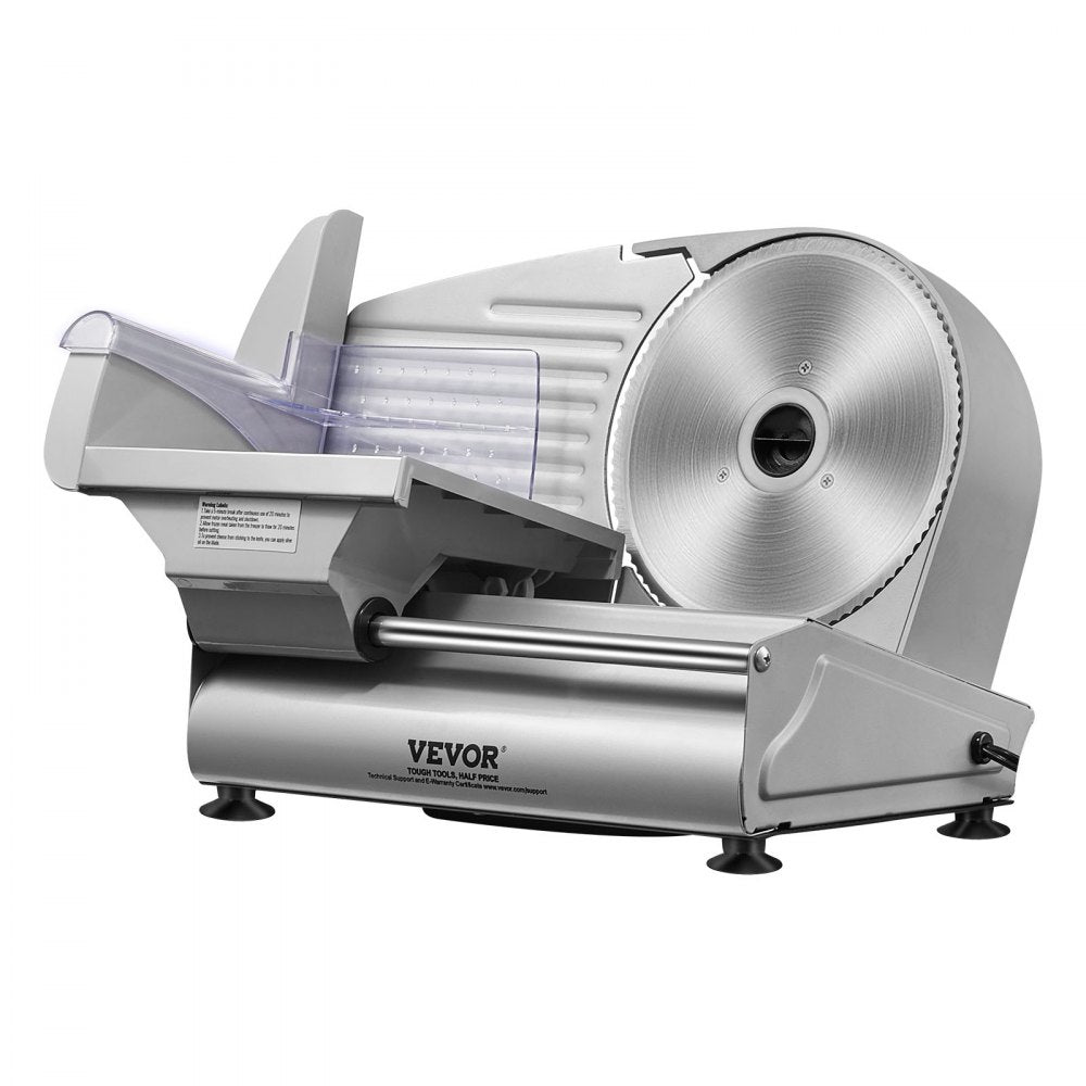 VEVOR Meat Slicer, 7.5 inch Electric Deli Food Slicer, 180W Meat Cutter with a Premium SUS420 Blade, 0-0.6 inch Adjustable Thickness, Food Slicer Machine for Meat, Hard Bread and Cheese, Home Use