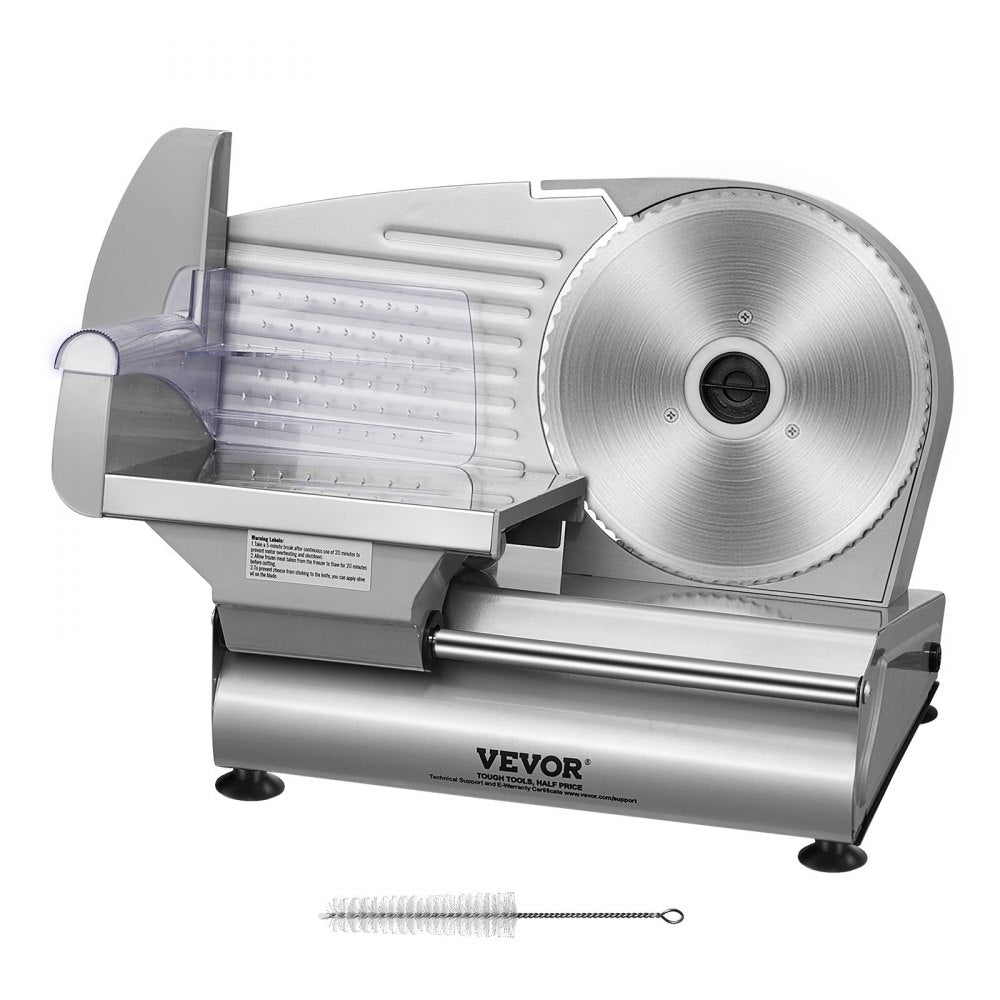 VEVOR Meat Slicer, 7.5 inch Electric Deli Food Slicer, 180W Meat Cutter with a Premium SUS420 Blade, 0-0.6 inch Adjustable Thickness, Food Slicer Machine for Meat, Hard Bread and Cheese, Home Use