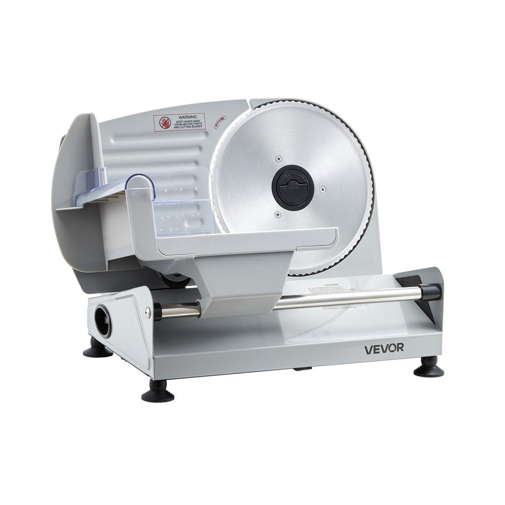 VEVOR Meat Slicer, 7.5" Electric Deli Slicer with SUS420 Blade & 0-0.6" Adjustable Thickness, 200W Home Food-Slicer for Frozen Meat, Ham, Baguett, Steak, UL Approved
