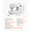VEVOR Computerized Sewing Machine, 60 Stitch Applications, with LED Screen, Foot Pedal and LED Light, Heavy-Duty Metal Frame, Digital Sewing Machine with Powerful Motor for Crafts and Mending