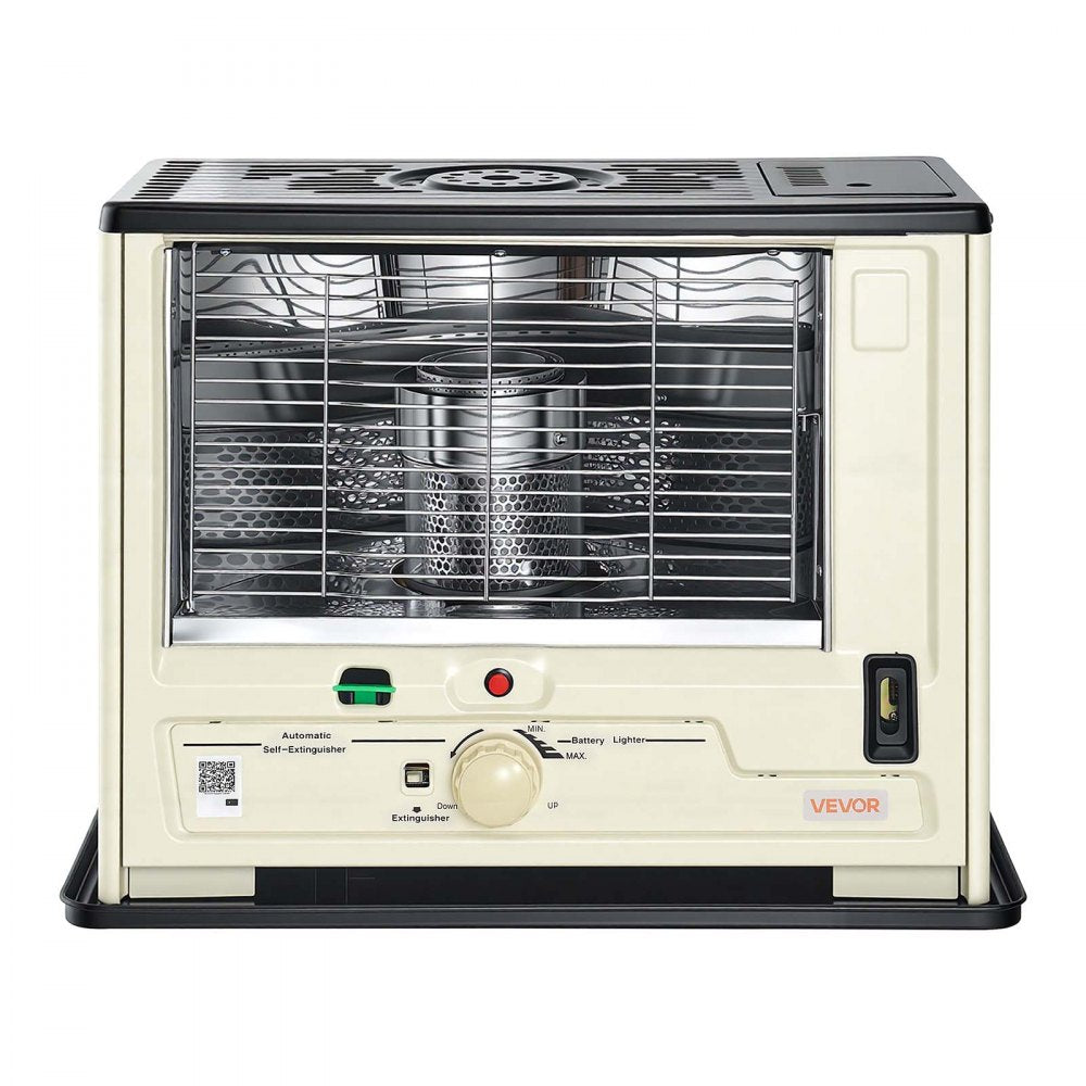 VEVOR Cordless Radiant Kerosene Heater, 10000 BTU Portable Space Heater, for Home, Garage, Camping, Workshop, Emergency, Outdoor Activity, with Flame Control, Tip-Over Shutoff, Funnel, Batteries